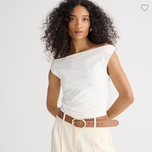 J Crew Off the shoulder tank top in stretch cotton blend